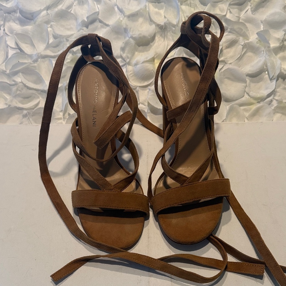 ANTONIO MELANI Tan Strappy Heels